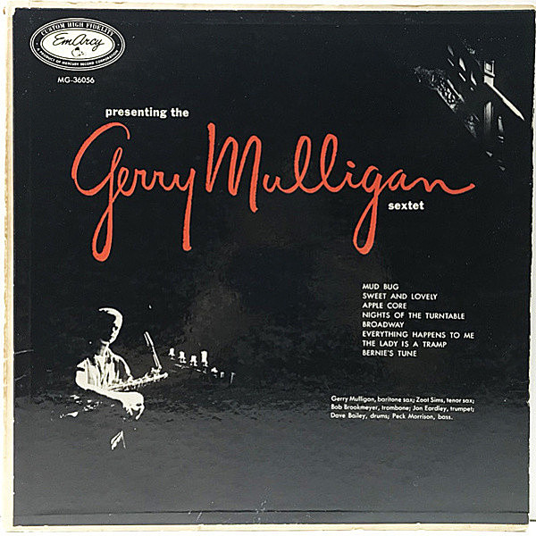 レコードメイン画像：【レア・裏青刷り】USオリジナル MONO 小ドラマー 深溝 GERRY MULLIGAN Presenting ～ Sextet ('55 EmArcy) Zoot Sims, Bob Brookmeyer