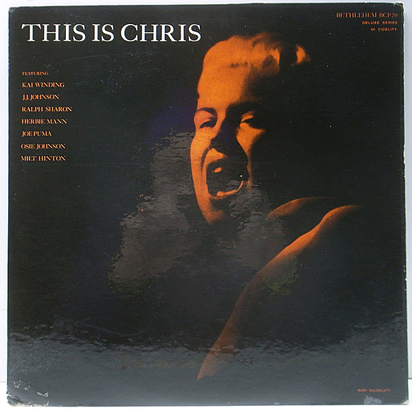 レコードメイン画像：MONO 深溝 コーティング仕様 CHRIS CONNOR This Is Chris ('55 Bethlehem BCP 20) クリス・コナー 名盤 US 初期プレス Lp