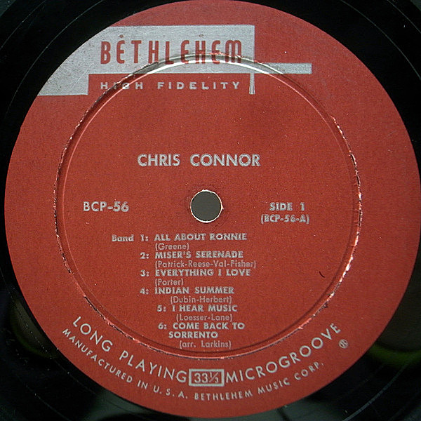 オリジナル】Chris Connor / Chris BCP-56 MONO