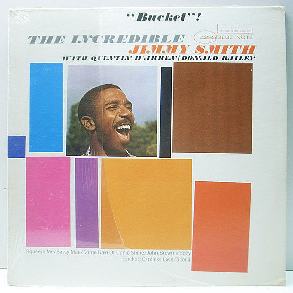 レコードメイン画像：w./シュリンク 良好品!! MONO 1st. NEWYORK USオリジナル JIMMY SMITH Bucket (Blue Note BLP 4235) VANGELDER刻印 モノラル Lp