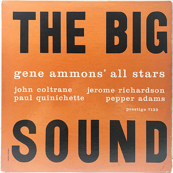 レコードメイン画像：【John Coltraneアルトで参加】MONO 深溝 RVG刻印 GENE AMMONS The Big Sound (Prestige 7132) Pepper Adams, Mal Waldron ほか