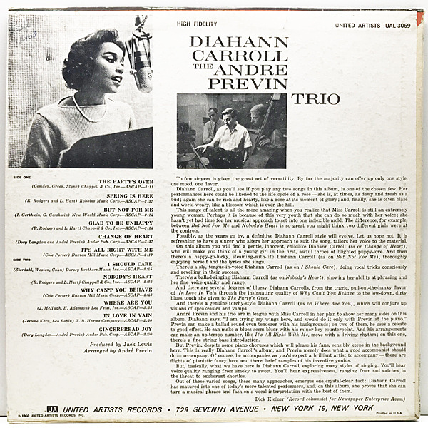 DIAHANN CARROLL / ANDRE PREVIN / Diahann Carroll, The Andre