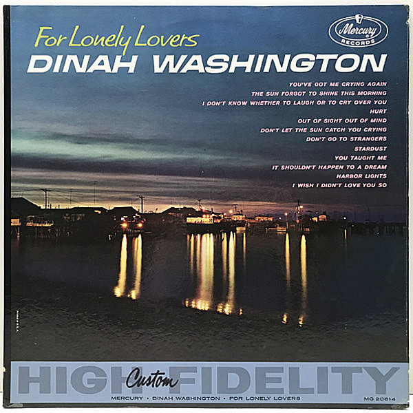 レコードメイン画像：美品!! MONO 初版 黒銀ラベル 深溝 DINAH WASHINGTON For Lonely Lovers ('60 Mercury MG 20614) ダイナ・ワシントンのバラード集 モノラル