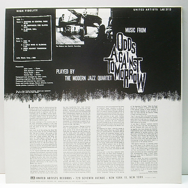 MODERN JAZZ QUARTET / Music From 