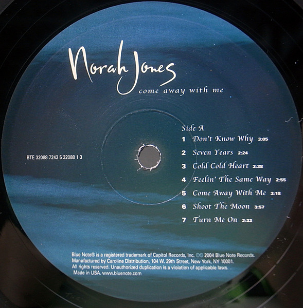 NORAH JONES / Come Away With Me (LP) / Blue Note | WAXPEND RECORDS