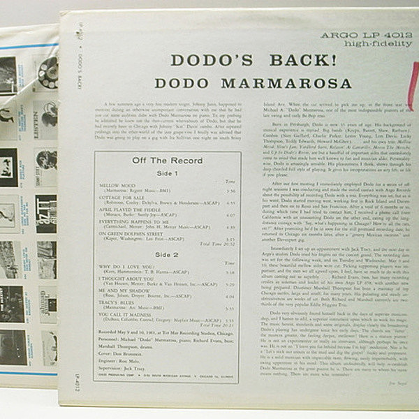 ジャズレコード Dodo Marmarosa/Dodo’s Back! Dodo's Back! : Dodo Marmarosa | HMV&BOOKS online - UCCU-8230