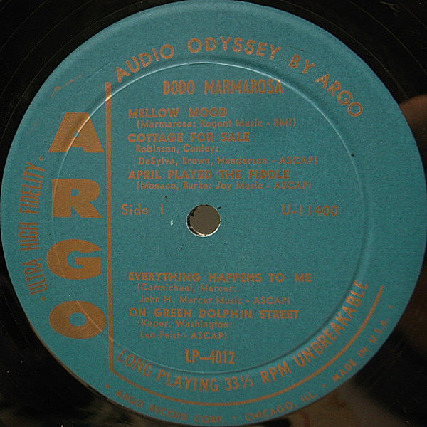 DODO MARMAROSA / Dodo's Back (LP) / Argo | WAXPEND RECORDS