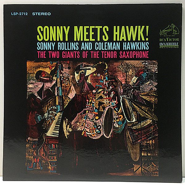 レコードメイン画像：レア!美品! 初版 太字DYNAGROOVE 米 USオリジナル SONNY ROLLINS Meets COLEMANHAWKINS ('63 RCA) フロントの対話が愉しいStereo 優秀録音