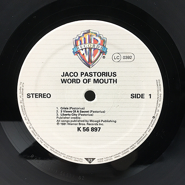 JACO PASTORIUS / Word Of Mouth (LP) / Warner Bros. | WAXPEND
