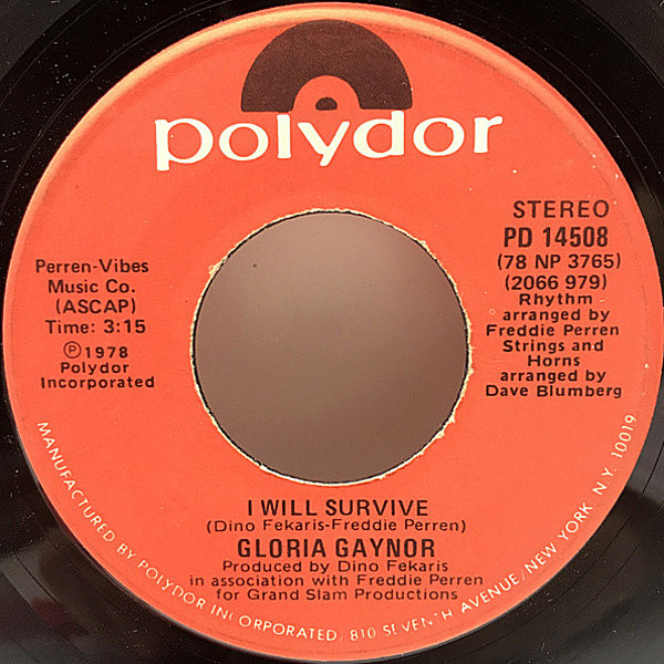 レコードメイン画像：【7インチ 45's】USオリジナル GLORIA GAYNOR I Will Survive / Substitute ('78 Polydor) グロリア・ゲイナー 恋のサバイバル