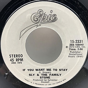 レコード画像：SLY & THE FAMILY STONE / If You Want Me To Stay / Frisky