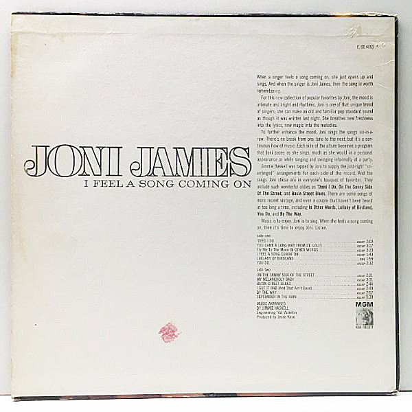 JONI JAMES / I Feel A Song Coming On (LP) / MGM | WAXPEND