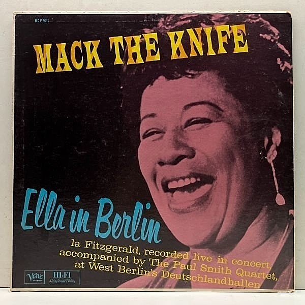 レコードメイン画像：USオリジナル MONO 初版 VERVEリム 深溝 ELLA FITZGERALD Mack The Knife - Ella in Berlin ('60 Verve) 米 初回 モノラル