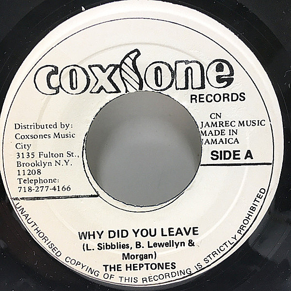 レコードメイン画像：【ROCKSTEADY不朽の名作】7'' JAMAICAプレス THE HEPTONES Why Did You Leave (Coxsone) ヘプトーンズによる不朽のロックステディー