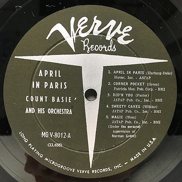 COUNT BASIE / April In Paris (LP) / Verve | WAXPEND RECORDS