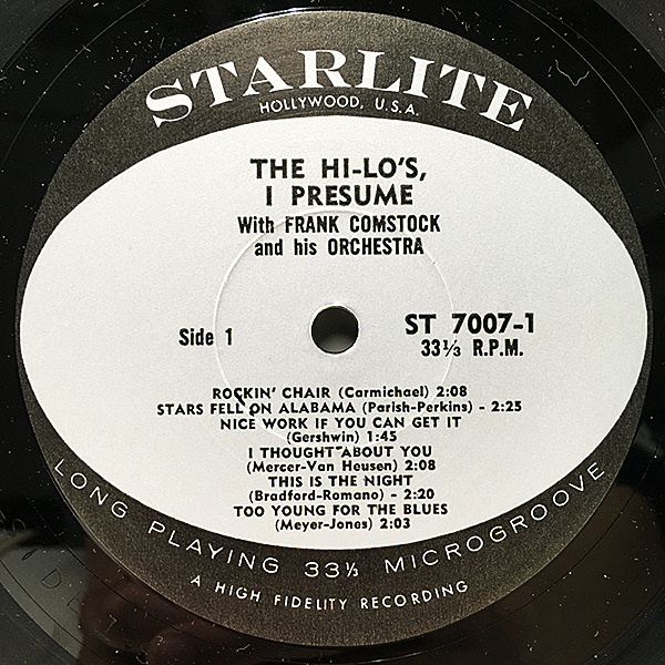 HI-LO'S / I Presume (LP) / Starlite | WAXPEND RECORDS