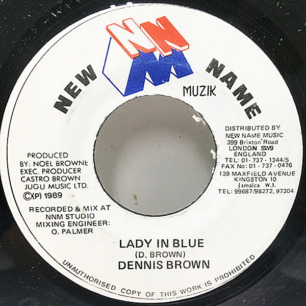 レコードメイン画像：【デニス・ブラウンのスウィート佳曲】7'' JAMAICA '89年 オリジナル DENNIS BROWN Lady In Blue (New Name Muzik) 45's シングル