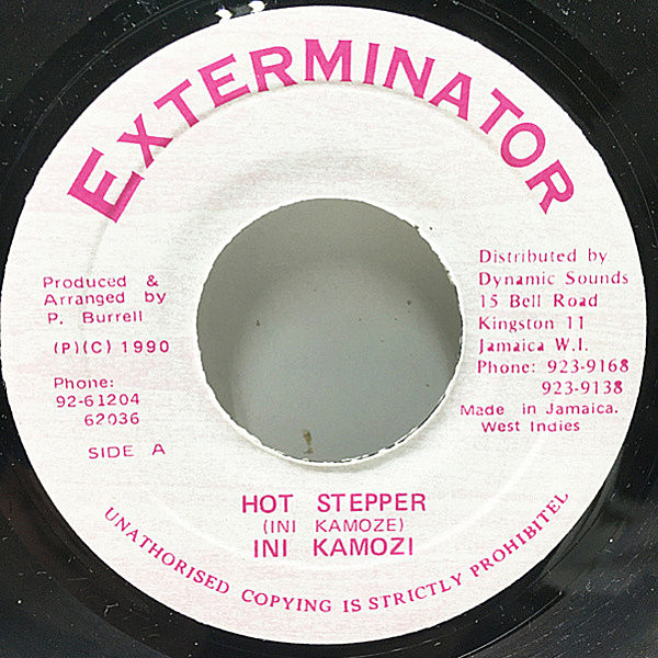 レコードメイン画像：【ダビーなジャマイカン・スウィート・アンセム】7'' JAMAICA オリジナル INI KAMOZE Hot Stepper (Exterminator) 稀少 '90年アナログ 45's