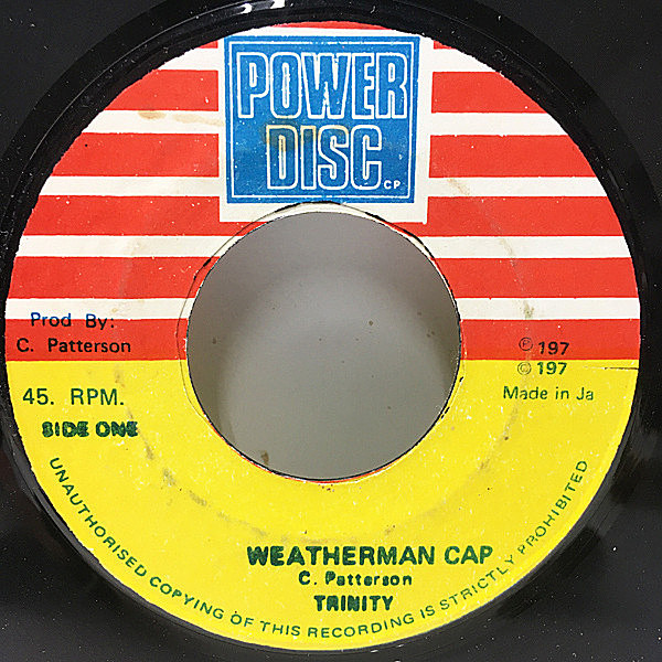 レコードメイン画像：【70'sディープ・ルーツ】良好盤!! 7'' JAオリジナル TRINITY Weatherman Cap / KING TUBBY Weatherman Style (Power Disc) Deep Roots