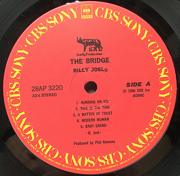 BILLY JOEL / The Bridge (LP) / CBS・Sony | WAXPEND RECORDS