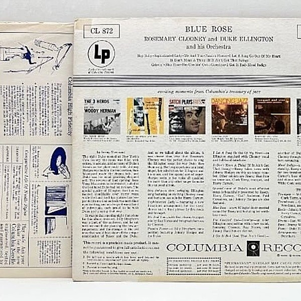 ROSEMARY CLOONEY / DUKE ELLINGTON / Blue Rose (LP) / Columbia