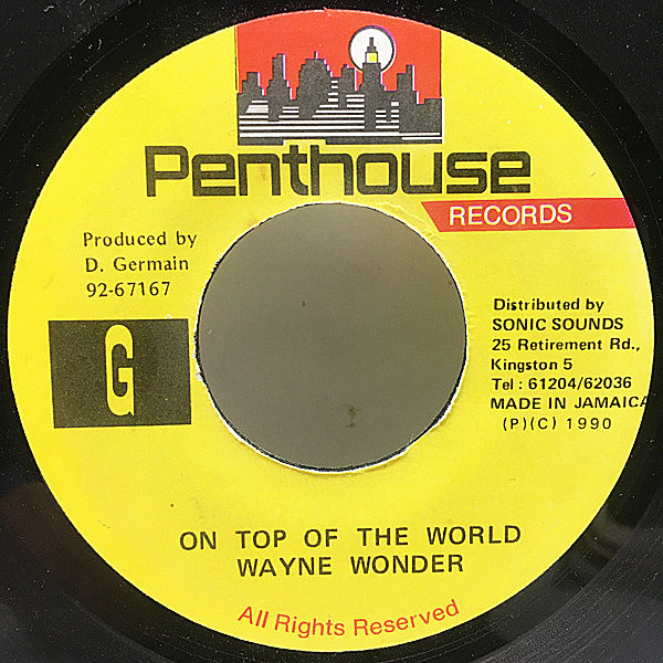 レコードメイン画像：【CARPENTERSの名曲カヴァー】7'' JAMAICA オリジナル WAYNE WONDER On Top Of The World (Penthouse) SANCHEZ 稀少 '90年アナログ 45's