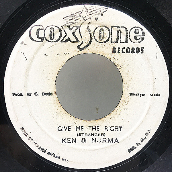 レコードメイン画像：【御大ケン・ブースによる名曲カヴァー】7'' JAプレス KEN BOOTHE & NORMA FRAZER Give Me The Right (Coxsone) Rocksteady 45's