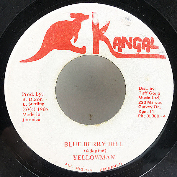レコードメイン画像：【復帰後初の名バラード！FATS DOMINOカヴァー】7'' JAオリジナル YELLOWMAN Blue Berry Hill ('87 Kangal) ジャマイカの国内チャート1位！