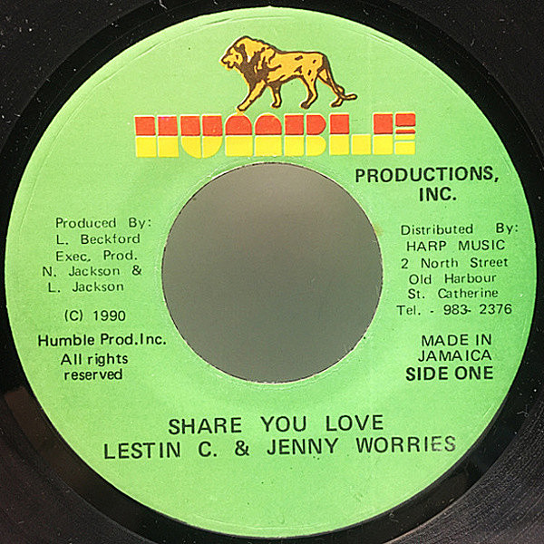 レコードメイン画像：【オブスキュア／OBSCURE】7'' JAオリジナル LESTIN C. & JENNY WORRIES Share You Love ('90 Humble Lion) Dancehall 45's マイナー盤