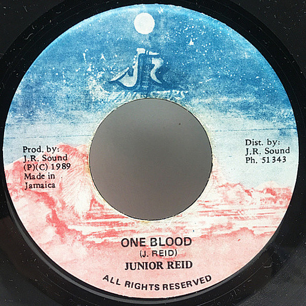 レコードメイン画像：【ジャマイカ 7'' ヴァージョン】ほぼ美盤!! JAオリジナル JUNIOR REID One Blood ('89 JR All Stars) ジュニア・リード代表作 Black Uhuru