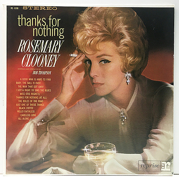 レコードメイン画像：レアな美品!! USオリジナル 初版 3色ラベル ROSEMARY CLOONEY Thanks For Nothing ('64 Reprise) ローズマリー・クルーニーの多才な魅力