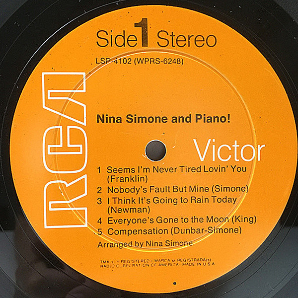 NINA SIMONE / Nina Simone And Piano! (LP) / RCA Victor