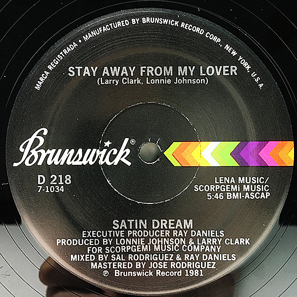 レコードメイン画像：【アングラ感も漂う最高のダンクラ】シュリンク美盤!! 12'' USオリジナル SATIN DREAM Stay Away From My Lover ('81 Brunswick) レア
