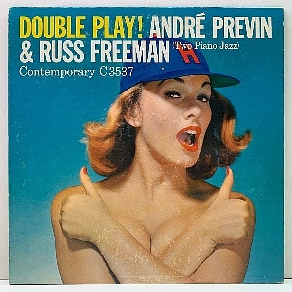 レコードメイン画像：レアな美品!! US 完全オリジナル 裏2色刷り MONO 深溝 ANDRE PREVIN & RUSS FREEMAN Double Play! ('57 Contemporary C 3537) D2・D1マト