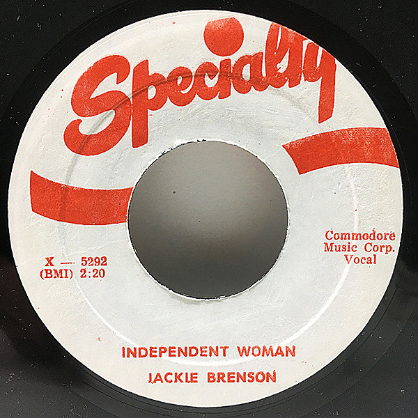レコードメイン画像：【w./IKE TURNER】良好盤!! 7'' JACKIE BRENSON Independent Woman／PAUL BASCOMBE Mumbles Blues (Specialty) Oldies, Jump Blues 45's