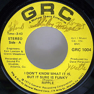 レコード画像：RIPPLE / I Don't Know What It Is, But It Sure Is Funky