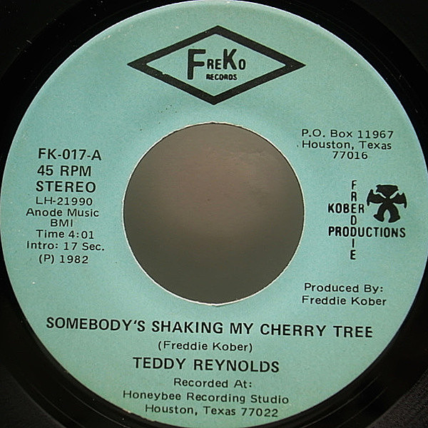 レコードメイン画像：Freko 7インチ TEDDY REYNOLDS / Somebody's Shaking My Cherry