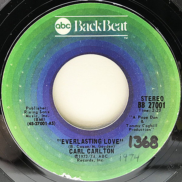 レコードメイン画像：美盤 7インチ USオリジナル CARL CARLTON Everlasting Love / I Wanna Be Your Main Squeeze ('73 ABC) ROBERT KNIGHT カヴァー PAUL KELLY