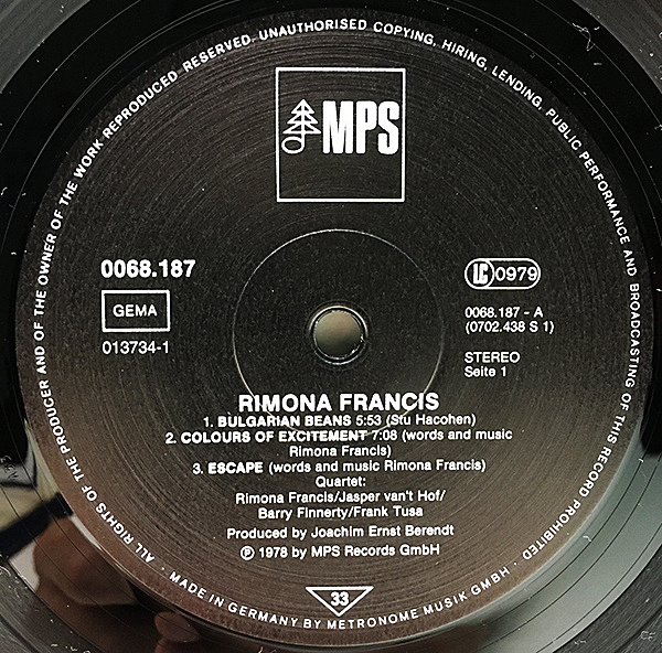 RIMONA FRANCIS / Same (LP) / MPS | WAXPEND RECORDS
