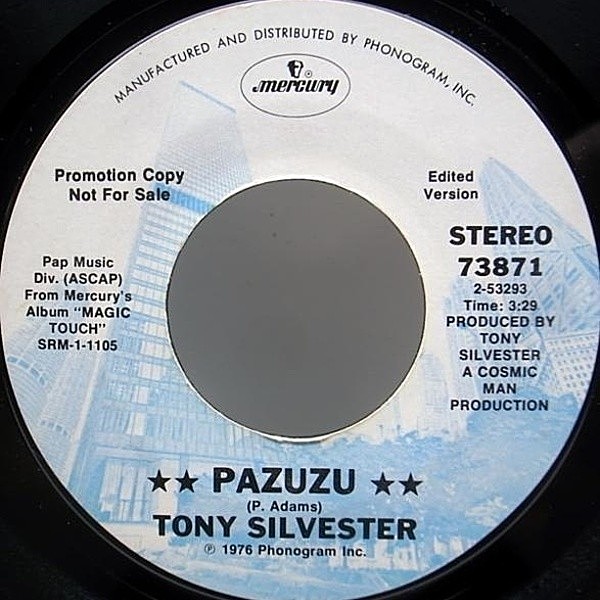 レコードメイン画像：PROMO 7 美盤 TONY SILVESTER Pazuzu / Soca 試聴 NICE 70s SOUL