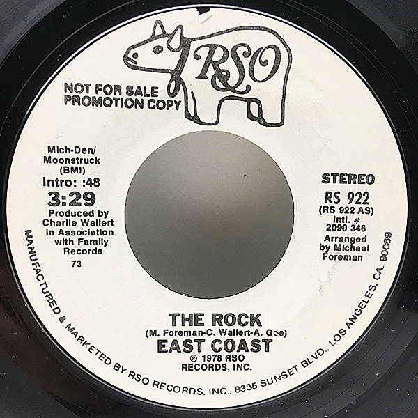 レコードメイン画像：【中毒性ともにアングラ感も最高な傑作ブギー】白プロモ 美盤!! EAST COAST The Rock ('78 RSO) Indie Boogie Disco [MONO & STEREO] 試聴