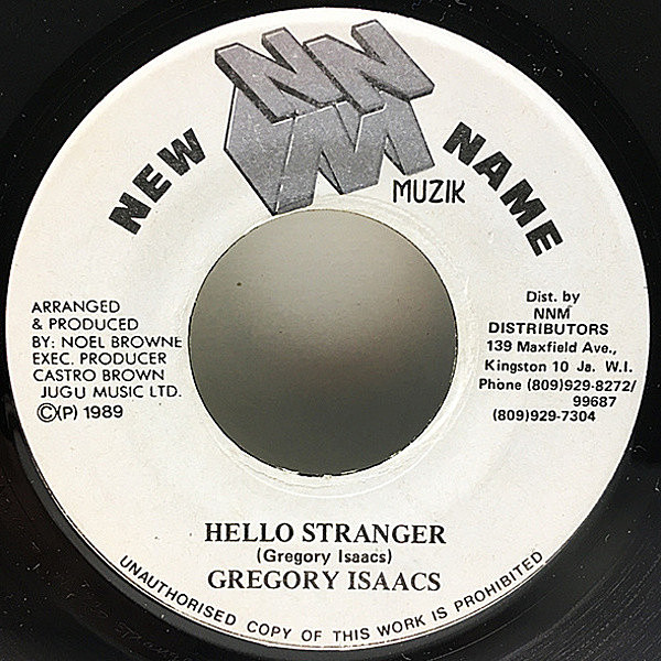 レコードメイン画像：【レイジー歌唱ともにダビーなメロウ感が◎】JAオリジナル GREGORY ISAACS Hello Stranger ('89 New Name Muzik) シングル 45's
