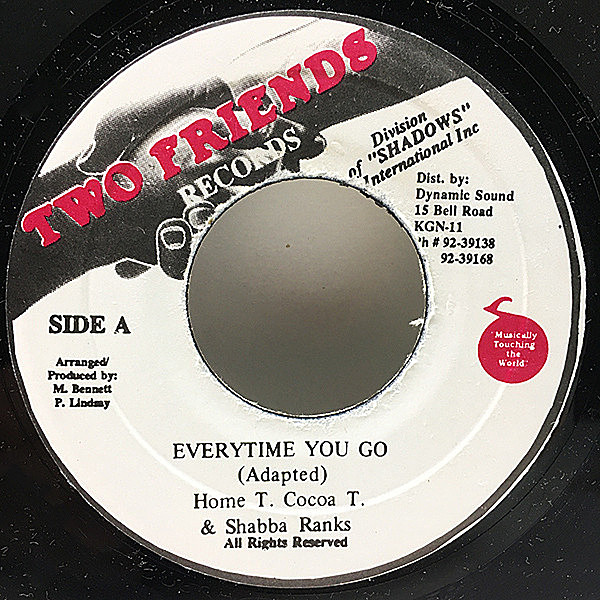 レコードメイン画像：【 PAUL YOUNGのグラミー名曲 Everytime You Go Away カヴァー】7'' JAオリジナル HOME T / COCOA TEA / SHABBA RANKS (Two Friends) 45's