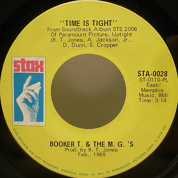 レコードメイン画像：MODS SOUL / BOOKER T. Time Is Tight / Johnny I Love You 45