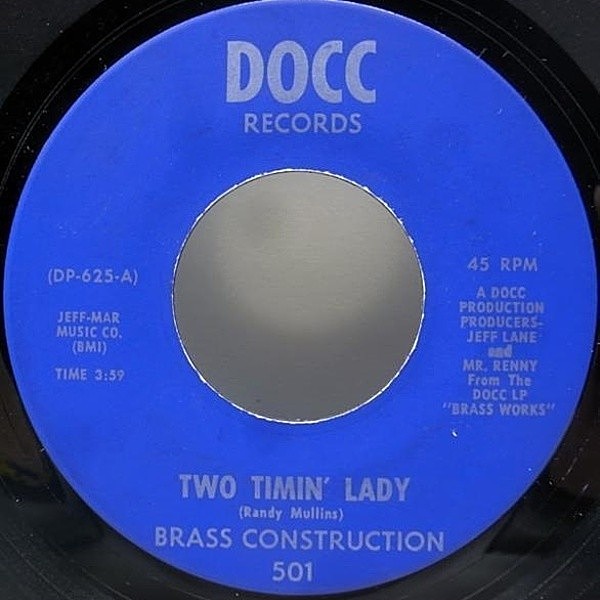 レコードメイン画像：DRUM BREAK 美盤 BRASS CONSTRUCTION Two Timin Lady DJ SHADOW
