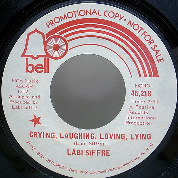 レコードメイン画像：MONO プロモ 7オンリー!! LABI SIFFRE Crying Laughing Loving / PROMO SINGLE ONLY