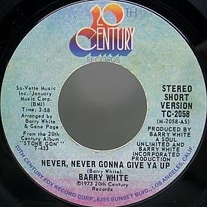 レコード画像：BARRY WHITE / Never Never Gonna Give Ya Up