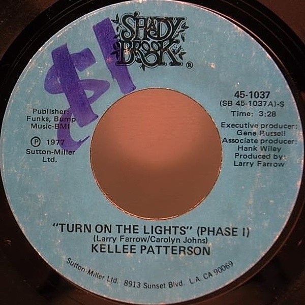 レコードメイン画像：7インチ Orig. KELLEE PATTERSON Turn On The Lights SOUL DISCO