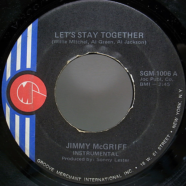 レコードメイン画像：JAZZ FUNK 45 / JIMMY McGRIFF Let's Stay Together カヴァー!!