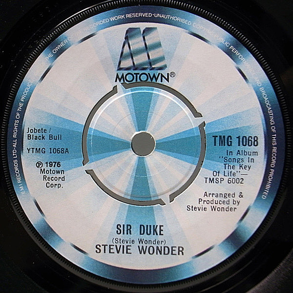 レコードメイン画像：CM等でもお馴染みの大名曲!! 7 UKオリジナル STEVIE WONDER Sir Duke 愛するデューク 45RPM.